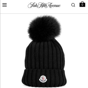 Moncler Fur Pompom Knit Beanie